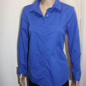 J. CREW Haberdashery Blue Stretch Fitted Shirt-MED